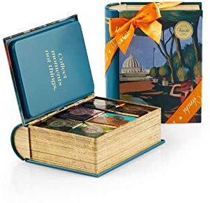 Venchi Mini Libro in Latta Roma con Cioccolatini Granblend Assortiti, 123 g Idea Regalo Senza Glutine