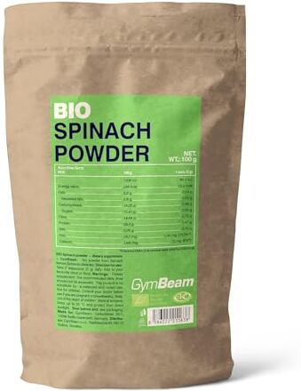 GymBeam Spinaci in Polvere BIO 100g, Superfood Ricco di Proteine e Fibre, Spinaci BIO Disidratati in Polvere, Senza Zuccheri Aggiunti e Additivi, Senza Glutine, Supportano la Digestione