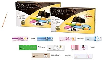 CRISPO CONFETTI AL CIOCCOLATO FONDENTE COLORI ASSORTITI 2 KG + 100 BIGLIETTINI