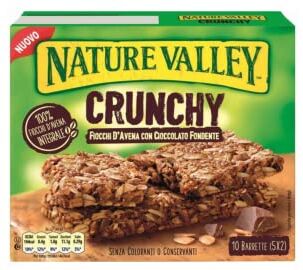 Generico Nature Valley®   Barrette Fiocchi d'Avena Integrale e Cioccolato   Snack Senza Coloranti e Conservanti, Senza Lattosio Adatto ai Vegetariani (10 barrette)