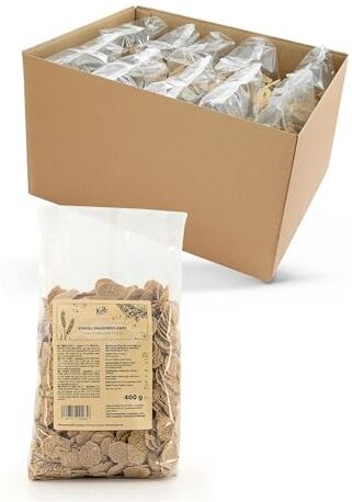 KoRo fiocchi croccanti di farro senza zuccheri aggiunti 10 x 400 g non zuccherati super crunchy perfetto per il muesli