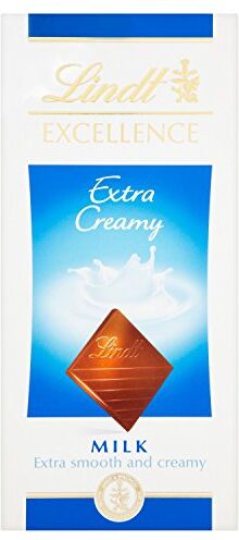 Lindt Excellence Barretta Extra Cremosa al Cioccolato al Latte, 100 g Confezione da 5