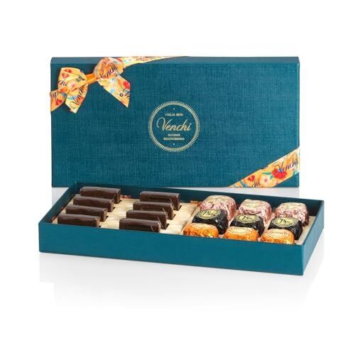 Venchi Collezione Barocco Confezione Regalo Blu con Cioccolatini Fondenti Assortiti, 260 g Idea Regalo Senza Glutine Vegano