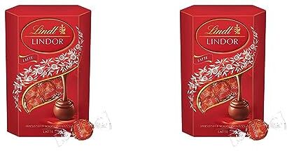 Lindt LINDOR Praline di Cioccolato al Latte, 16 Cioccolatini, in confezione 200g (Confezione da 2)