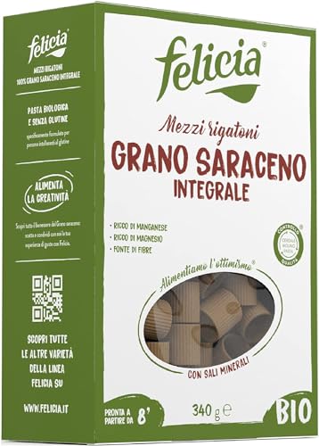 Generico 6X FELICIA MEZZI RIGATONI DI GRANO SARACENO INTEGRALE. NATURALMENTE SENZA GLUTINE (6 CONFEZIONI DA 340gr) Confezione da 340 g