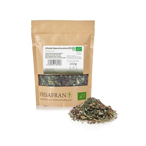 FRISAFRAN Infuso Purificante Biologico Detox   100Gr   Digestivo   Anti infiammatorio   Infusione Depurativa Detox   Tisane Detox   Detox Tisana   Tisane Detox Dimagrante   Tisana Detox Dimagrante