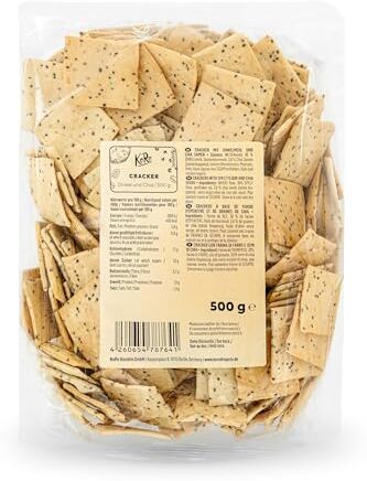 KoRo Cracker farro chia 500 g vegan, a basso contenuto di zucchero