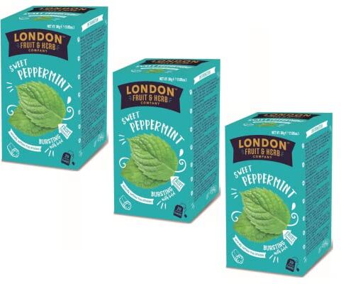 Generico London Fruit & Herb   Infuso Menta e Liquirizia Senza Caffeina   Tisana Digestiva Menta 3 x 20 Bustine di Tè (90 Gr)