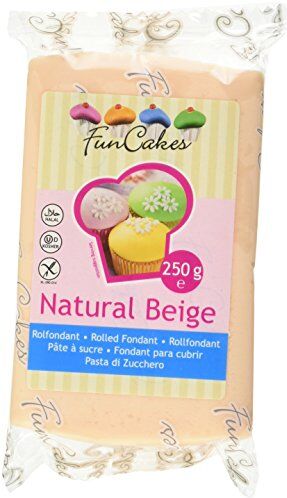 FunCakes Pasta di Zucchero Beige Naturale, confezione da 4 x 250 g