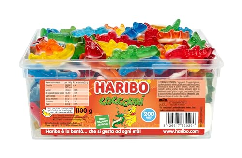 HARIBO Coccodri, Caramelle Gommose, Gusto Frutta, Ideali Per Feste E Dolci Momenti Di Relax Circa 200 Pezzi [1100gr]