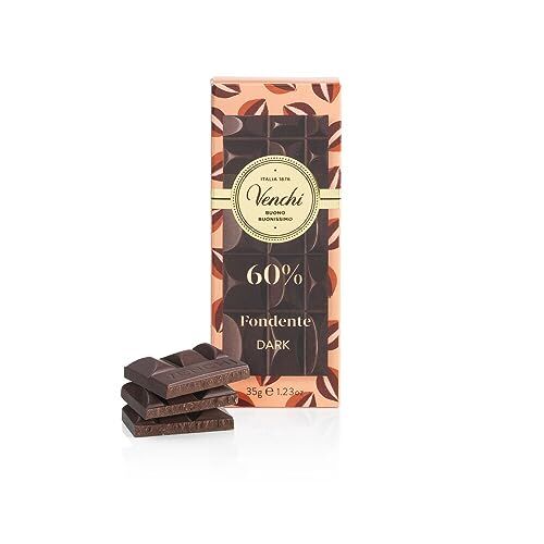 Venchi Mini Tavoletta di Cioccolato Fondente 60%, 35 g Senza Glutine Vegano