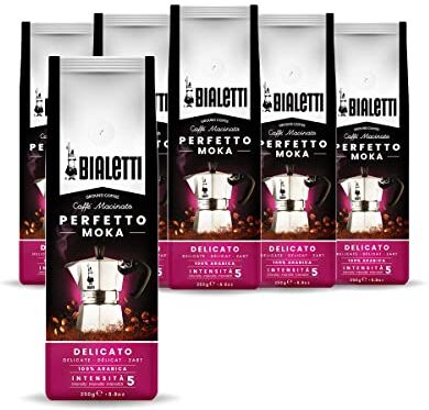 Bialetti Perfetto Moka Caffè Macinato, 1.5 Kg, Delicato 6 x 250 g