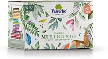 VALVERBE Tisana Multigusto Mini Assortiti Biologico 22 Filtri Pacco da 6 180 g