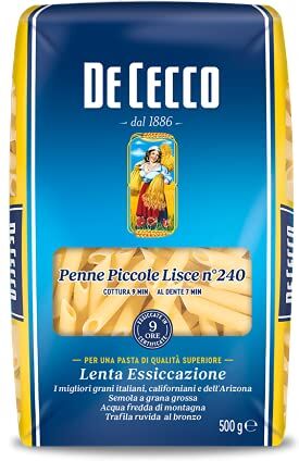 De Cecco Penne Piccole Lisce, Pasta Di Semola Di Grano Duro 500 G [confezione da 12]