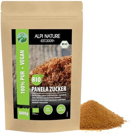 Alpi Nature Zucchero Bio Panela (1kg), zucchero di canna grezzo e 100% naturale, zucchero di canna integrale senza additivi