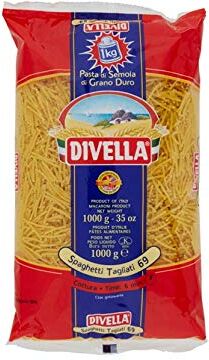 Divella PASTA DI SEMOLA DI GRANO DURO SPAGHETTI TAGLIATI 69 GR 500 X 24