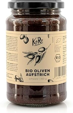 KoRo Bio Oliven Aufstrich schwarz 350 g mit hochwertigem Olivenöl geschmacksintensiv vegan