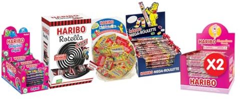 HARIBO Special Pack   6 Display da Banco, Gusti Frutta e Liquirizia, 10 kg, 2 Chamallows Girondo, 1 Mega Roulette, 1 Mini Selection, 1 Maxi Rotella e 1 Dragibus Pocket