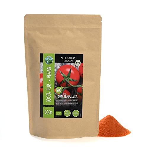 Alpi Nature Pomodoro in polvere biologico (500g), pomodori macinati da coltivazione biologica controllata, 100% puri e naturali