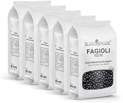 ITALIA SPEZIE Fagioli Neri Pacco da 5 x 500 g (2,5Kg)