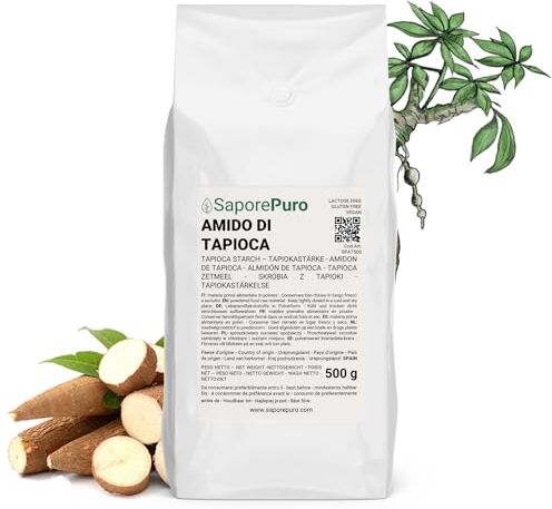 SaporePuro Amido di Tapioca 500 gr Senza Glutine Addensante Naturale