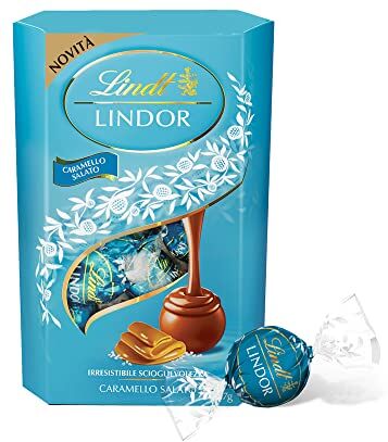 Lindt Lindor Praline di Cioccolato al Latte con Ripieno al Caramello Salato, 200g