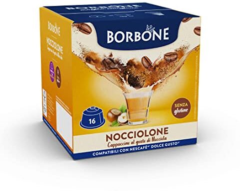 CAFFÈ BORBONE Nocciolone Cappuccino al gusto di Nocciola 64 capsule (4 confezioni da 16) Compatibili con le Macchine Nescafè