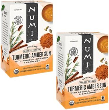 Generico Numi Tea   Curcuma Sole Ambrato   Infuso Rooibos, Cardamomo, Cannella   Tisana BIO Curcuma & Spezie 36 Bustine di Tè (108 Gr)   Rooibos Senza Caffeina & Spezie