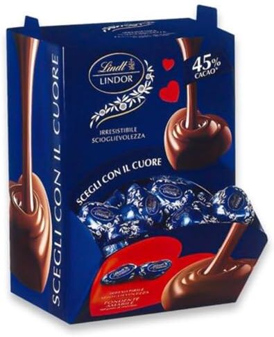 Lindt Espositore Cioccolatini Cuori Lindor Cioccolato Fondente  Morbido 1,6 Kg