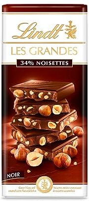 Lindt Tavoletta Le Grandes Cioccolato Fondente con Nocciole, Formato 150 g