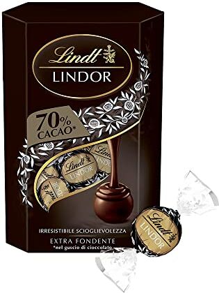 Lindt Lindor Praline di Cioccolato Extra Fondente 70%, 16 Cioccolatini Extra Fondenti, Confezione da 200g