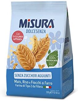 Misura Dolcesenza Biscotti ai Cereali   Senza Zuccheri Aggiunti   Confezione da 300 grammi