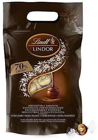 Lindt LINDOR Praline di Cioccolato Extra Fondente 70% cacao, 80 Cioccolatini di cioccolato fondente, in confezione 1kg