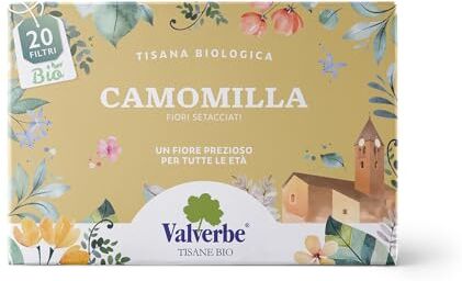 VALVERBE Tisane Camomilla Biologico 20 Filtri Pacco da 6 180 g