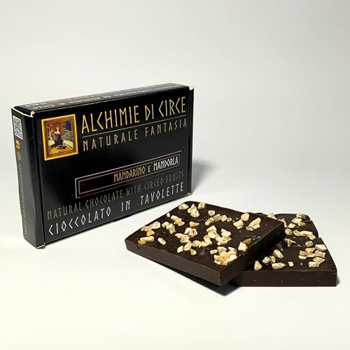 Generic Alchimie di Circe 300g Tavoletta Fondente Mandarino e Mandorla Delizie Gourmet con Frutta Biologica Cioccolato Artigianale in Elegante Confezione Regalo