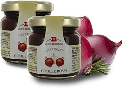 Brezzo Salsa Per Formaggi Alle Cipolle Rosse, Confettura Di Cipolle Rosse Di Tropea, 110 Grammi (confezione da 2 pezzi)