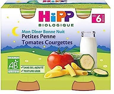 HiPP Pots Petites Penne Tomates Courgettes 2 x 190g