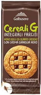 Galbusera Biscotti  Creali G Biscotti Integrali con Crema Gianduia Nero Expo 24 Pz da 40 g