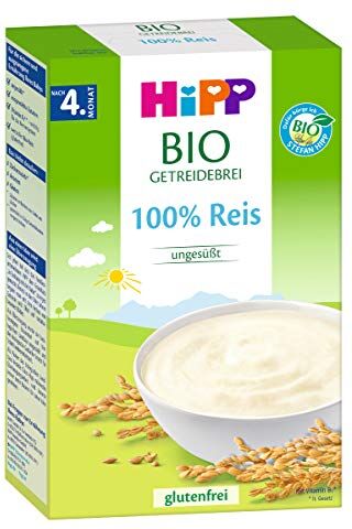 HiPP Porridge di cereali biologici  100% riso, senza glutine, dopo il 4 ° mese, 200 g