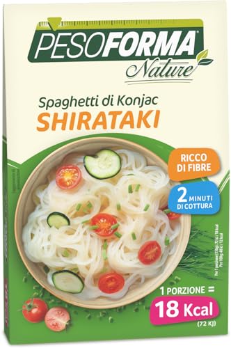 Pesoforma Nature Shirataki, Spaghetti di Konjac , solo 12 Calorie X 100Gr, 1 Porzione, 150 Gr