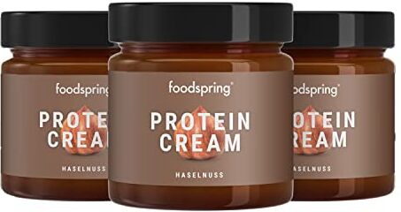 foodspring Crema Proteica, 3 x 200g, Crema proteica spalmabile alla nocciola