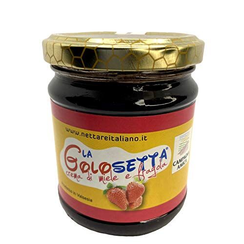 Generico Miele Con Frutta alla Fragola 3 x 250 gr Crema di Miele Da Agricoltura Biologica della Valsesia- Prodotto Dolce Naturale Made in Italy