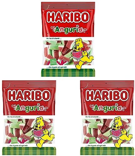 HARIBO Anguria, Caramelle Gommose, Gusto Frutta, Ideali per Feste e Dolci Momenti di Relax 175gr (Confezione da 3)