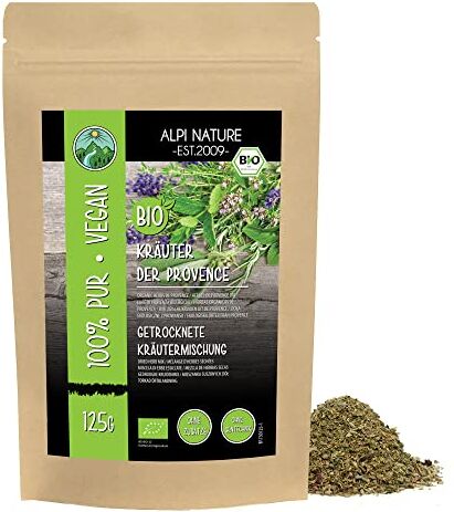 Alpi Nature Erbe biologiche della Provenza, miscela di erbe biologiche, ingredienti da coltivazione biologica controllata, 100% naturali, senza additivi (125 GR)