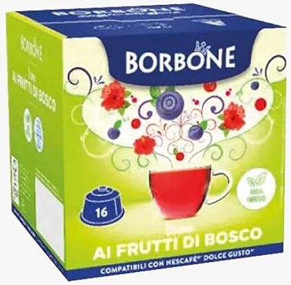 CAFFÈ BORBONE 64 Capsule Compatibili con Nescafe Dolce Gusto Tisana ai Frutti di Bosco- l' Emporio del Caffè