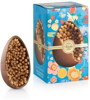 Venchi Uovo Gourmet Gran Nocciolato Piemonte Latte Con Nocciole Piemonte IGP Intere, 540 g Con Sorpresa Idea Regalo Senza Glutine