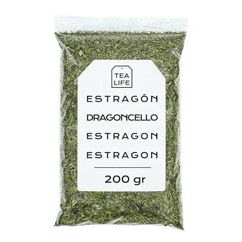 Tea Life Dragoncello 200gr Foglie di Dragoncello Dragoncello Essiccato Dragoncello Strofinato Te di Dragoncello Foglie di Tarragon Dragoncello Sfuso (200 gr)