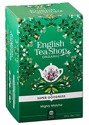 Generico English Tea Shop®   Infuso Biologico di Tè Verde con Riso Tostato, Cacao e Mate   Tisana Dimagrante 20 Bustine di Tè (35 Gr)