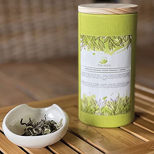 Tea Soul Tè Verde BIOLOGICO Snow Dragon First Grade • Tè cinese di alta qualità • Raccolto di Primo Grado • Confezione da 50g •