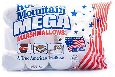 HiPP Rocky Mountain Marshmallows Mega 340g, dolci tradizionali americani da arrostire sul fuoco, alla griglia o al forno, 1x340g